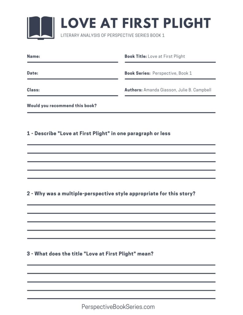 Worksheet - Literary Analysis - Love at First Plight 1