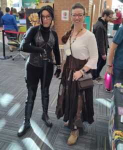Perspective book series authors Amanda Giasson and Julie B. Campbell in cosplay